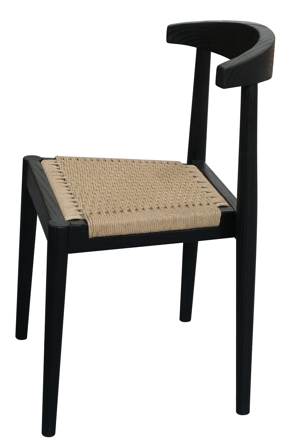Arden Solid Oak Dining Chair with Loom - Black