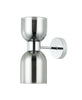 Wall Int S/M ES X 2 Smokey Black 2 X Glass Ellipse W/Chrome Round Bracket L215mm (Up/Dn)