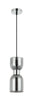Pendant ES Smokey Black 2 X Glass Ellipse W/Chrome OD 120mm