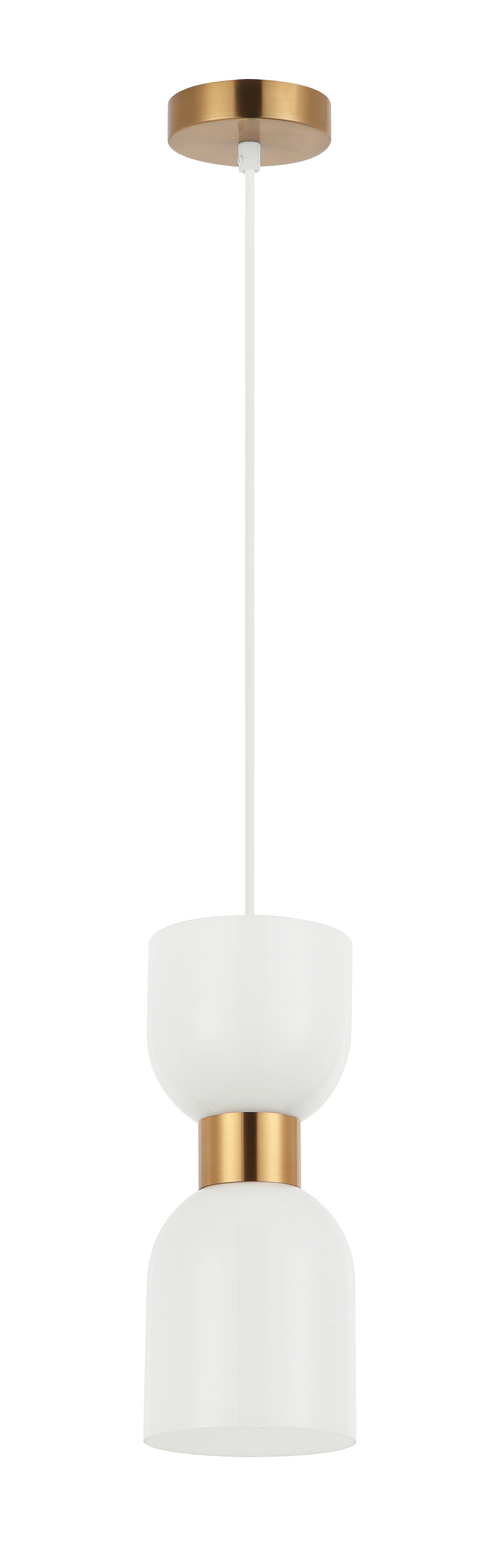 Pendant ES Opal 2 X Glass Ellipse W/Brass OD 120mm