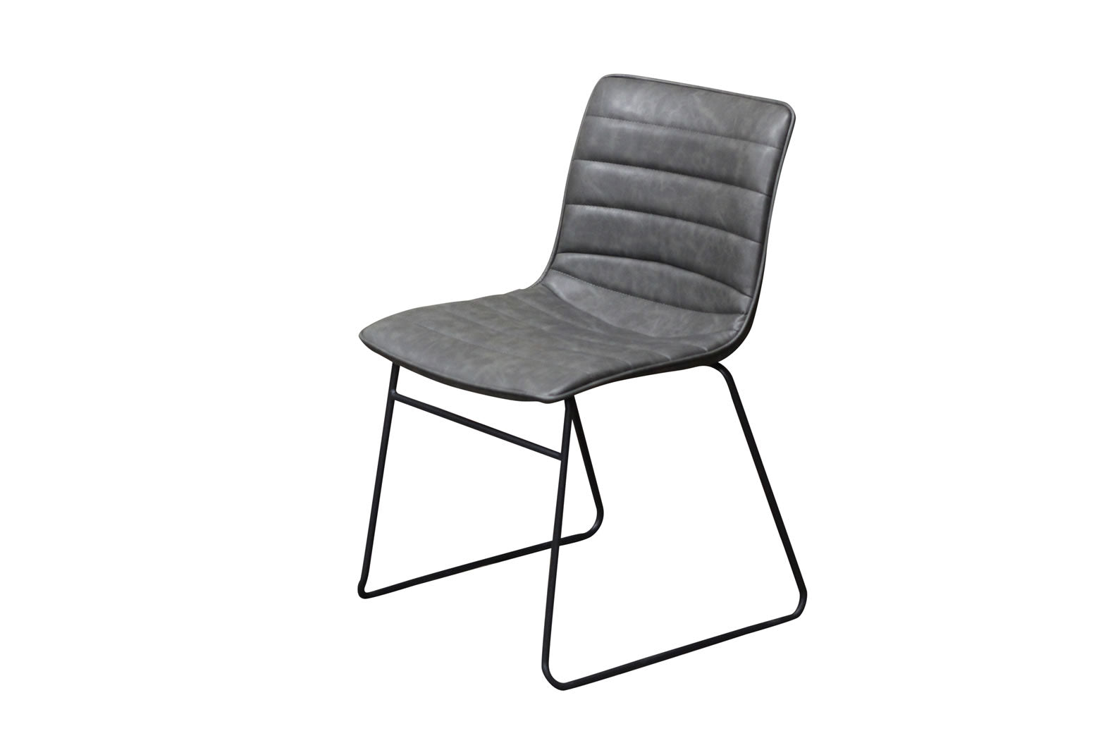 Cidro Dining Chair Upholstered - Grey Leather Look PU