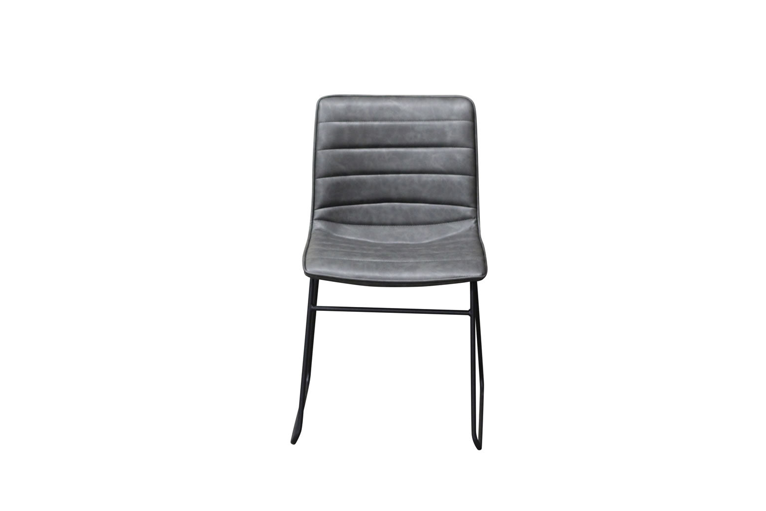 Cidro Dining Chair Upholstered - Grey Leather Look PU