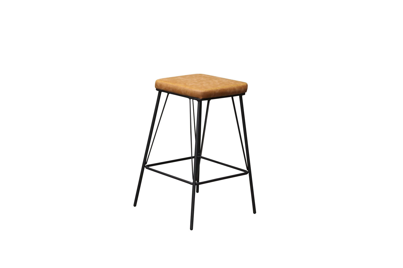 Bayou Stool - Rust Faux Leather