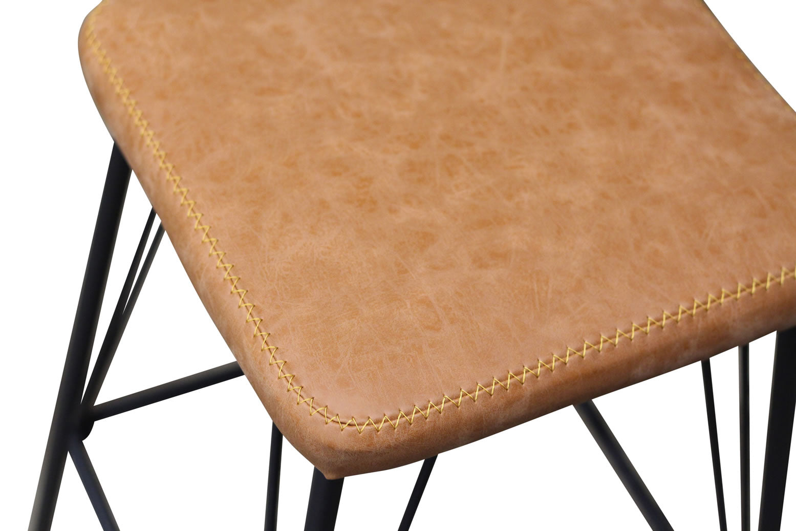 Bayou Stool - Rust Faux Leather