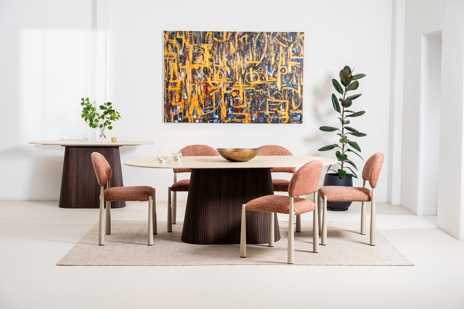 Cadan Dining Table Travertine