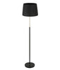 Floor ES Black Slanted/Pleated Shade OD 360mm W/Ant Brass & Black Adjustable ROD & Round Base