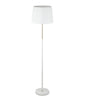 Floor ES White Slanted/Pleated Shade OD 360mm W/Ant Brass & White Adjustable ROD & Round Base