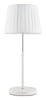 Table ES White Slanted/Pleated Shade OD 250mm W/Chrome & Whiteadjustable ROD & Round Base