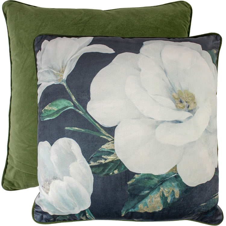 In A Dark Bloom Velvet Cushion 50x50cm