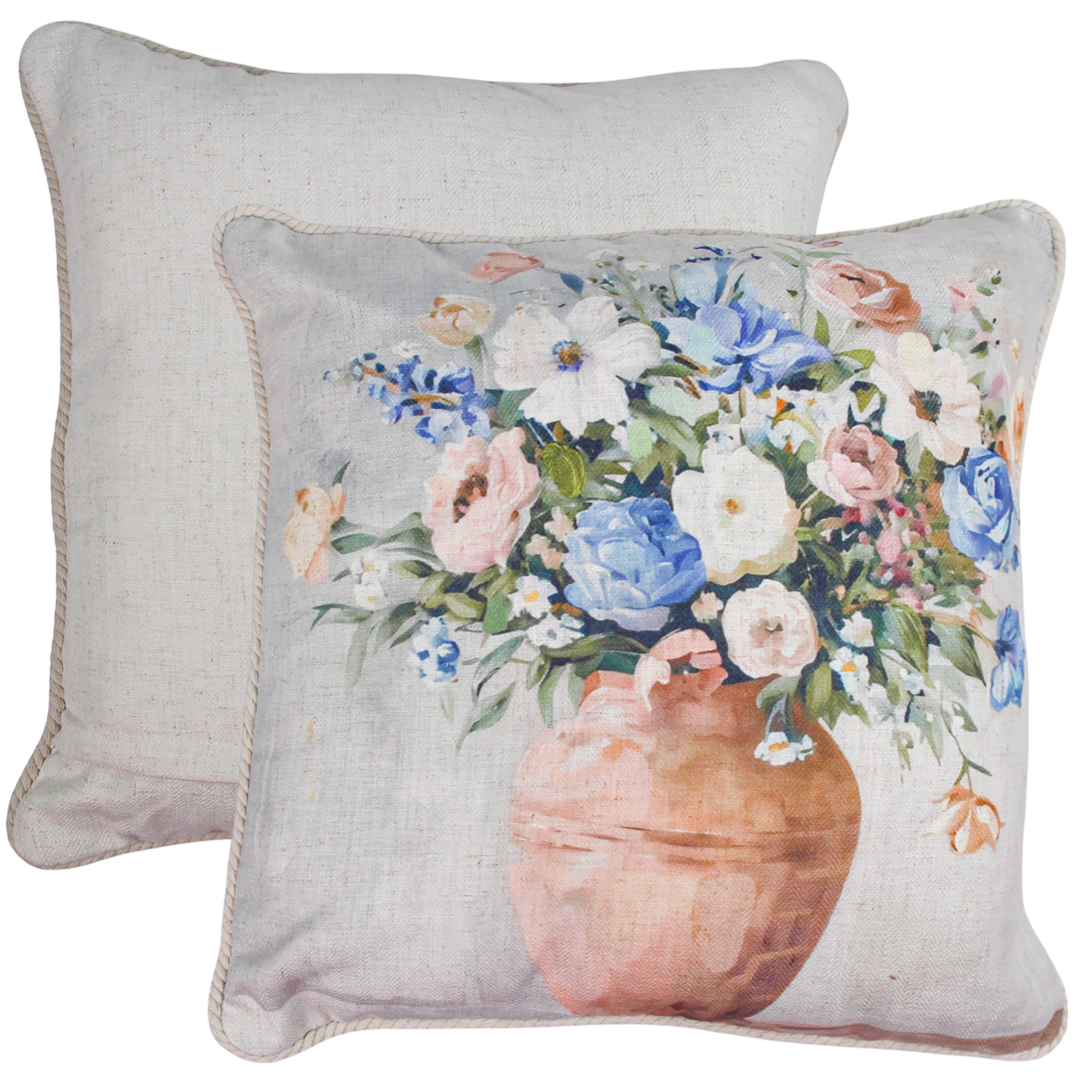 Vase of Spades Linen Cushion 50x50cm