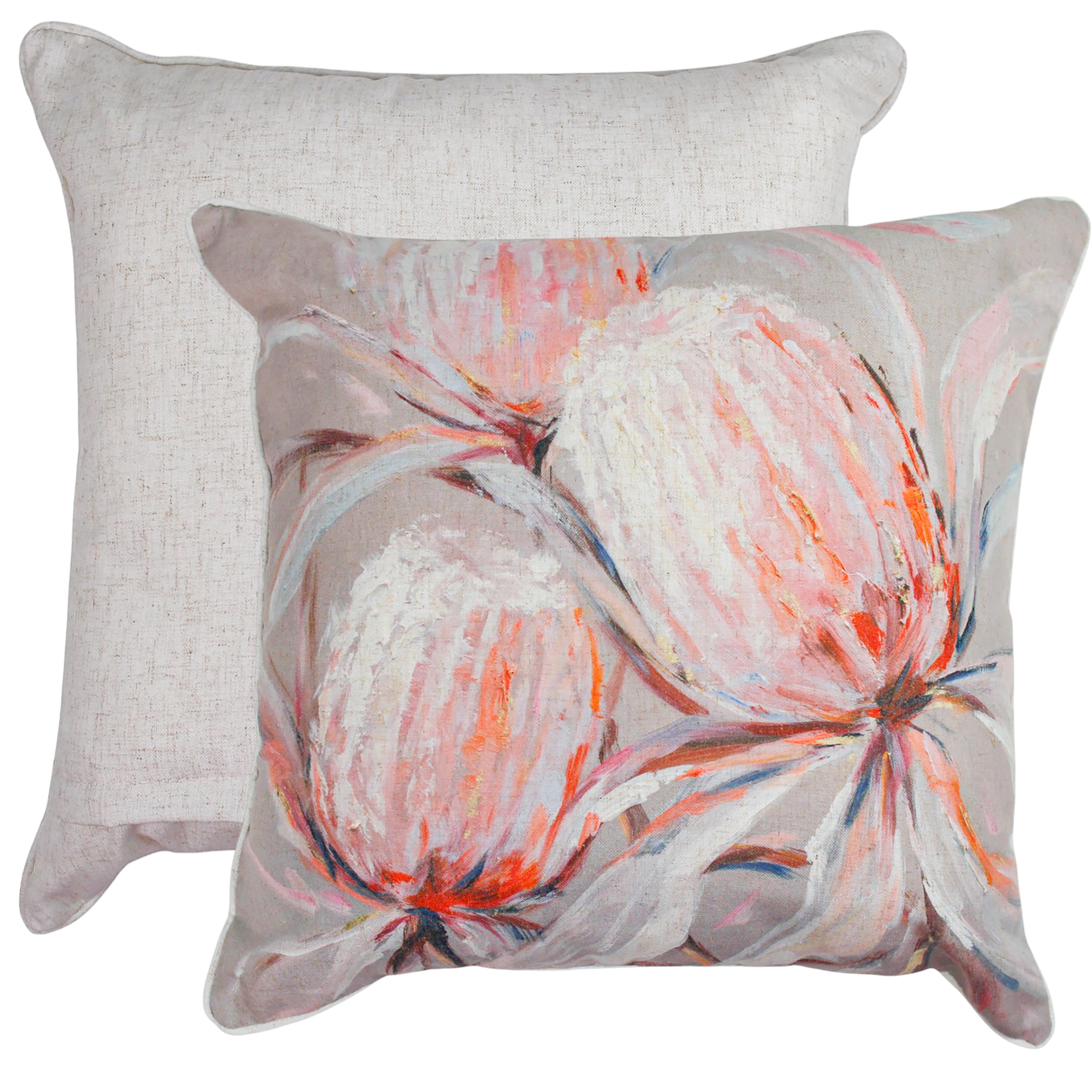 Blush Rush Linen Cushion 50x50cm