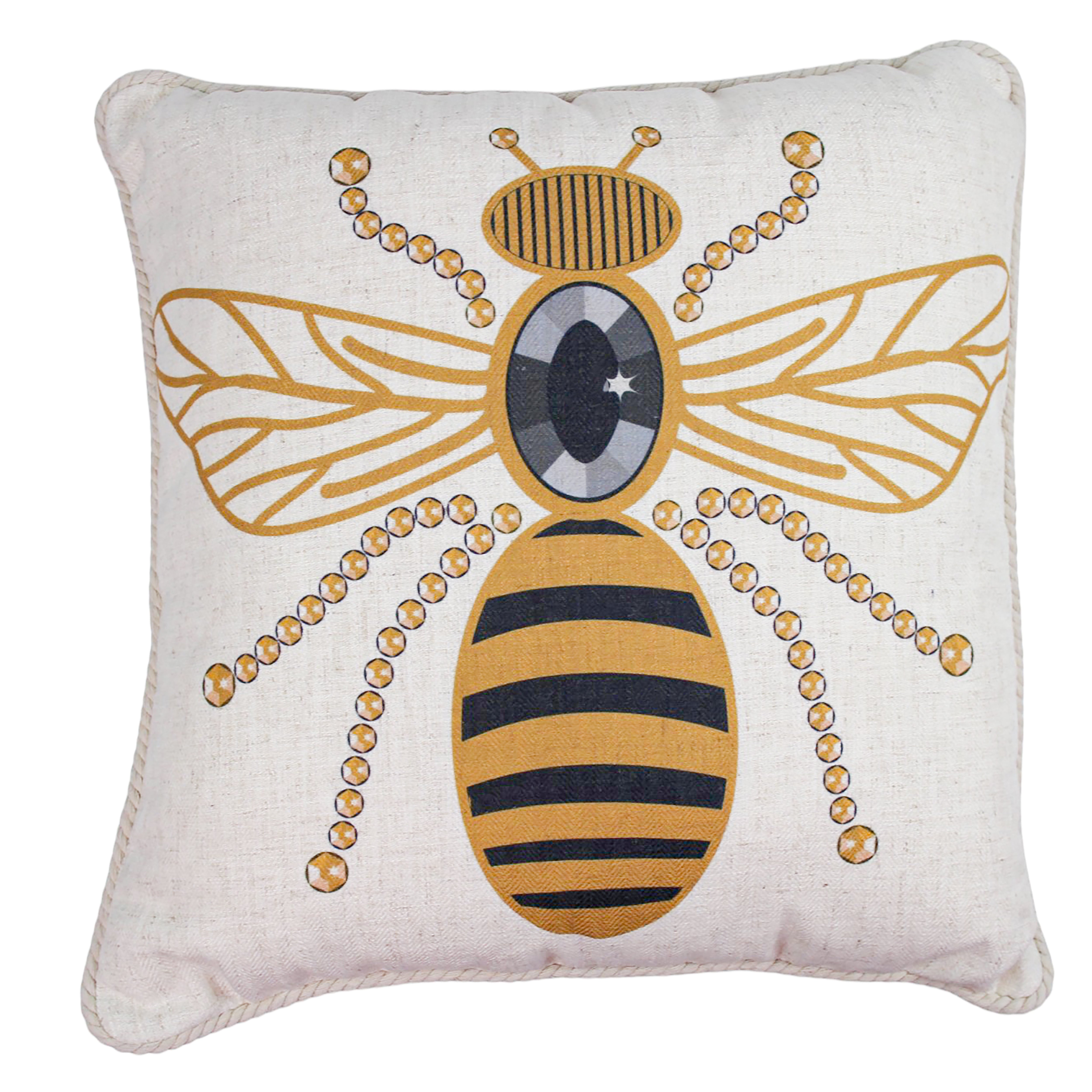 Bee-Jeweled Linen Cushion 50x50cm