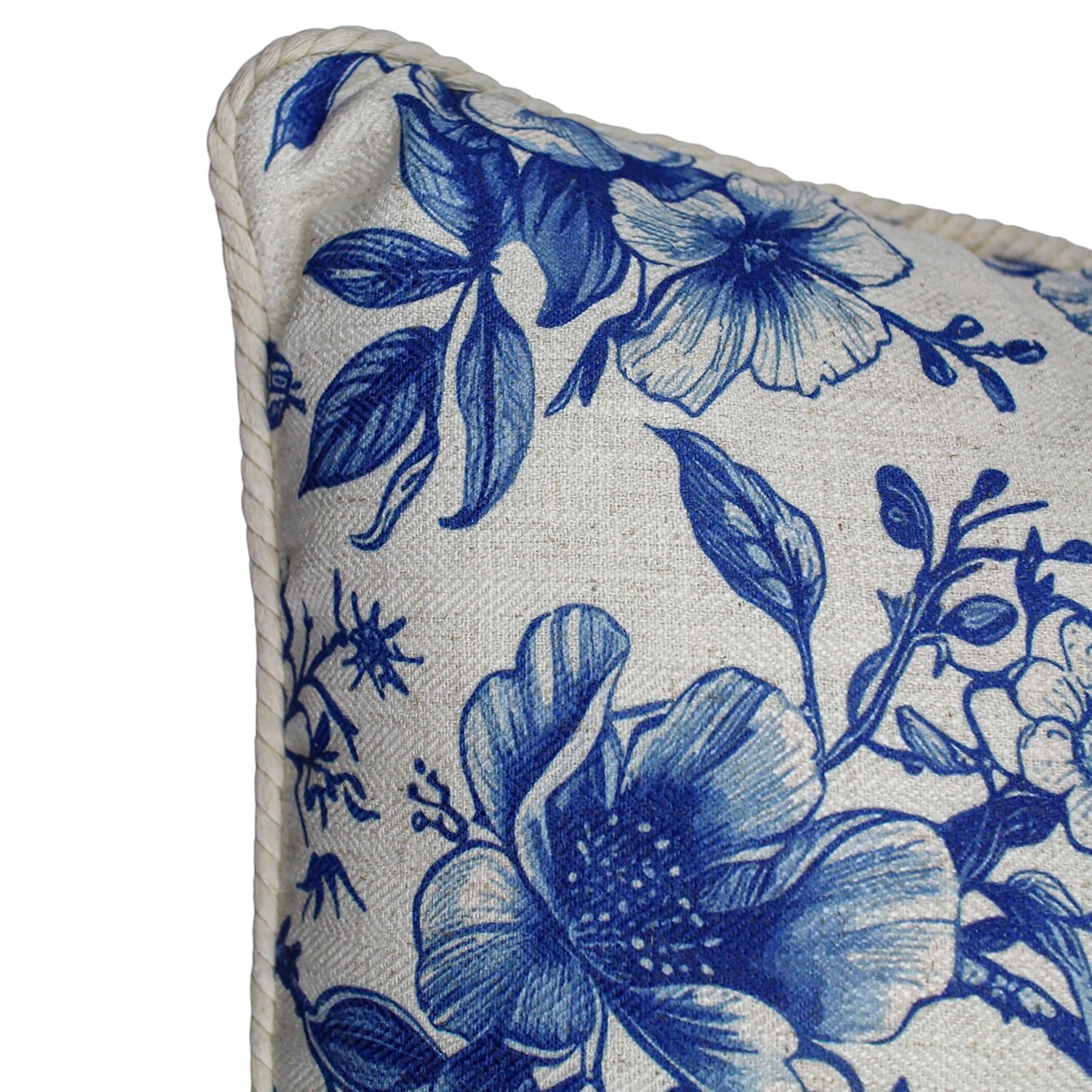 Blue Tweet Linen Cushion 50x50cm