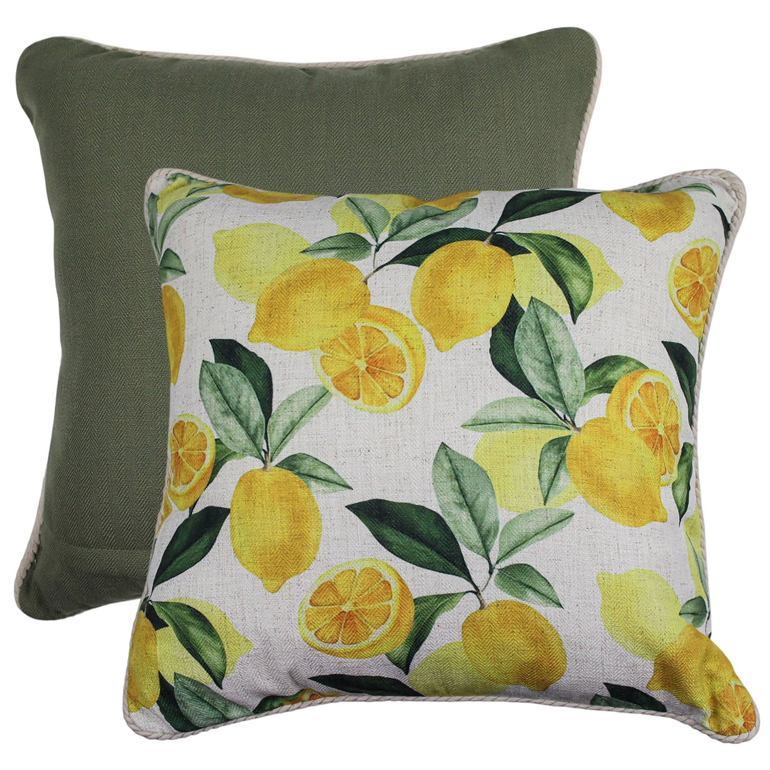 Lemon Pop Linen Cushion 50x50cm