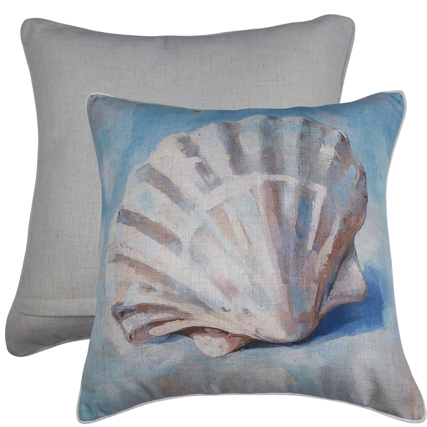 Scalloped Shores Linen Cushion 50x50cm