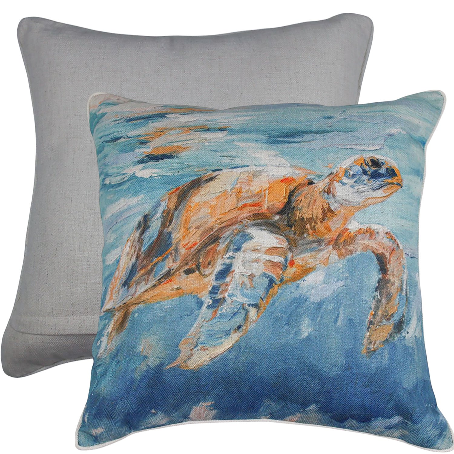 Turtle Tide Linen Cushion 50x50cm