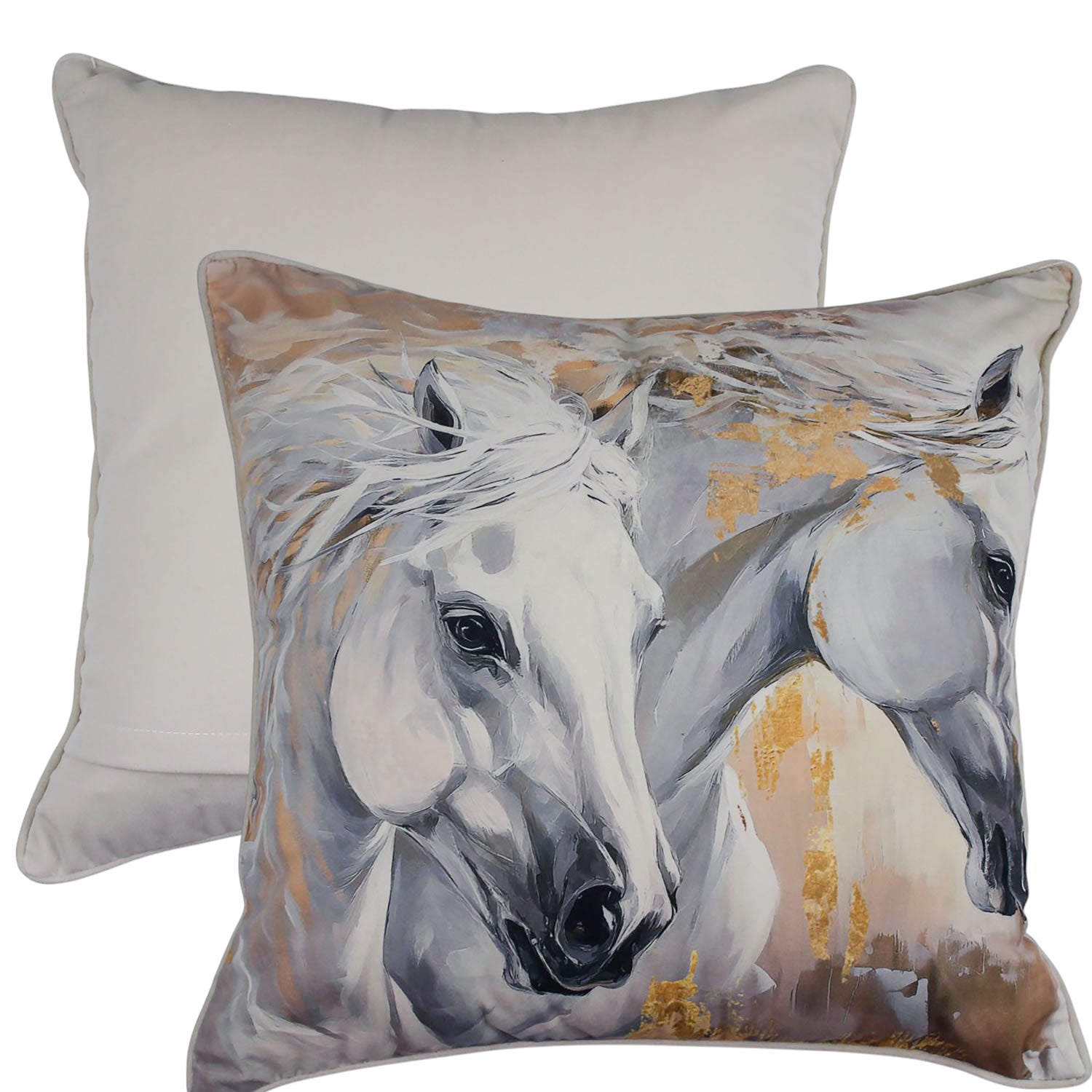 Hold Your Horses Velvet Cushion 50x50cm