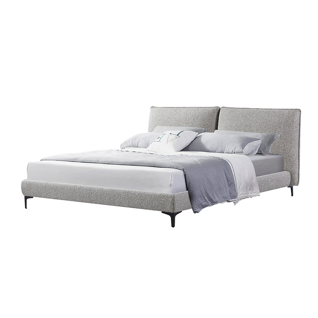 Celeste Fabric King Bed Frame - Olive Brown Boucle