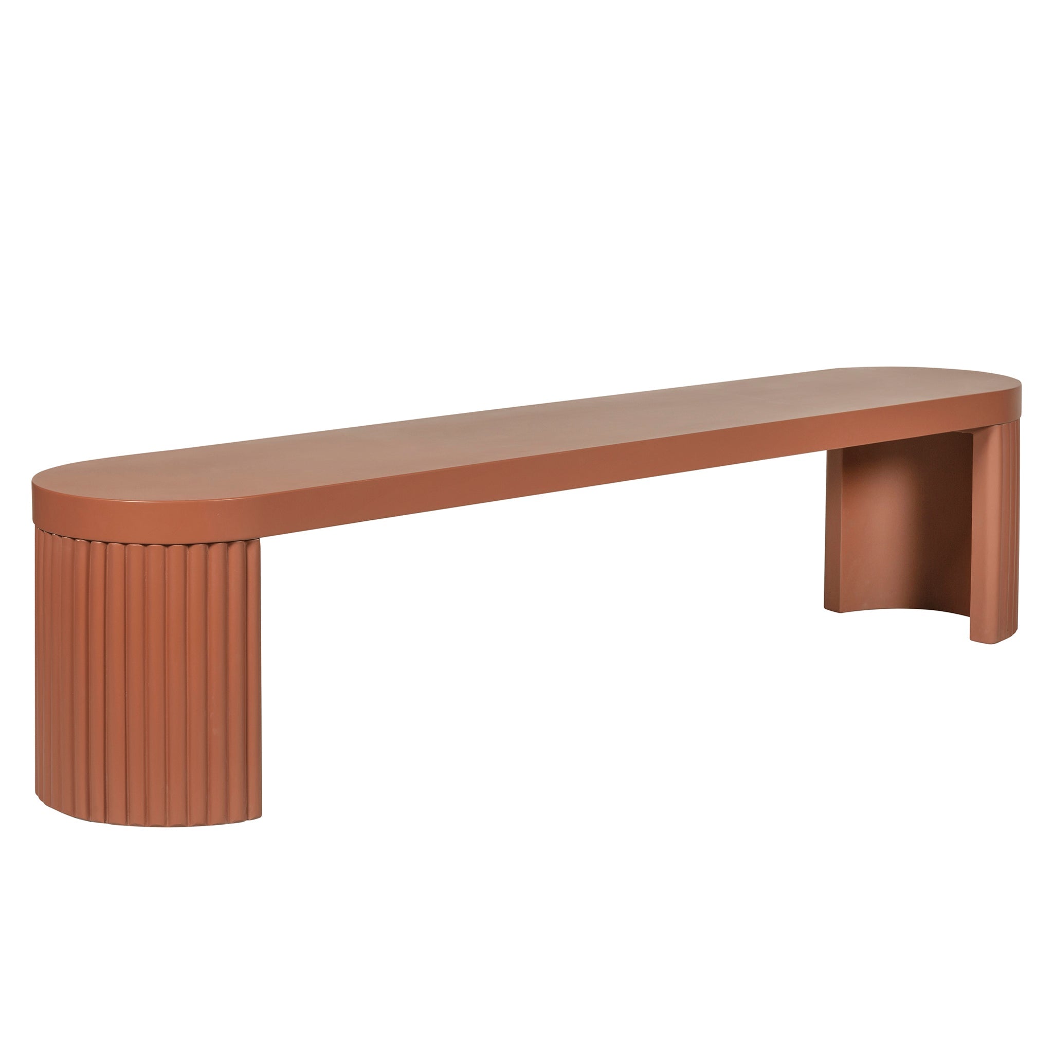Alaric 2m Concrete Bench - Terracotta