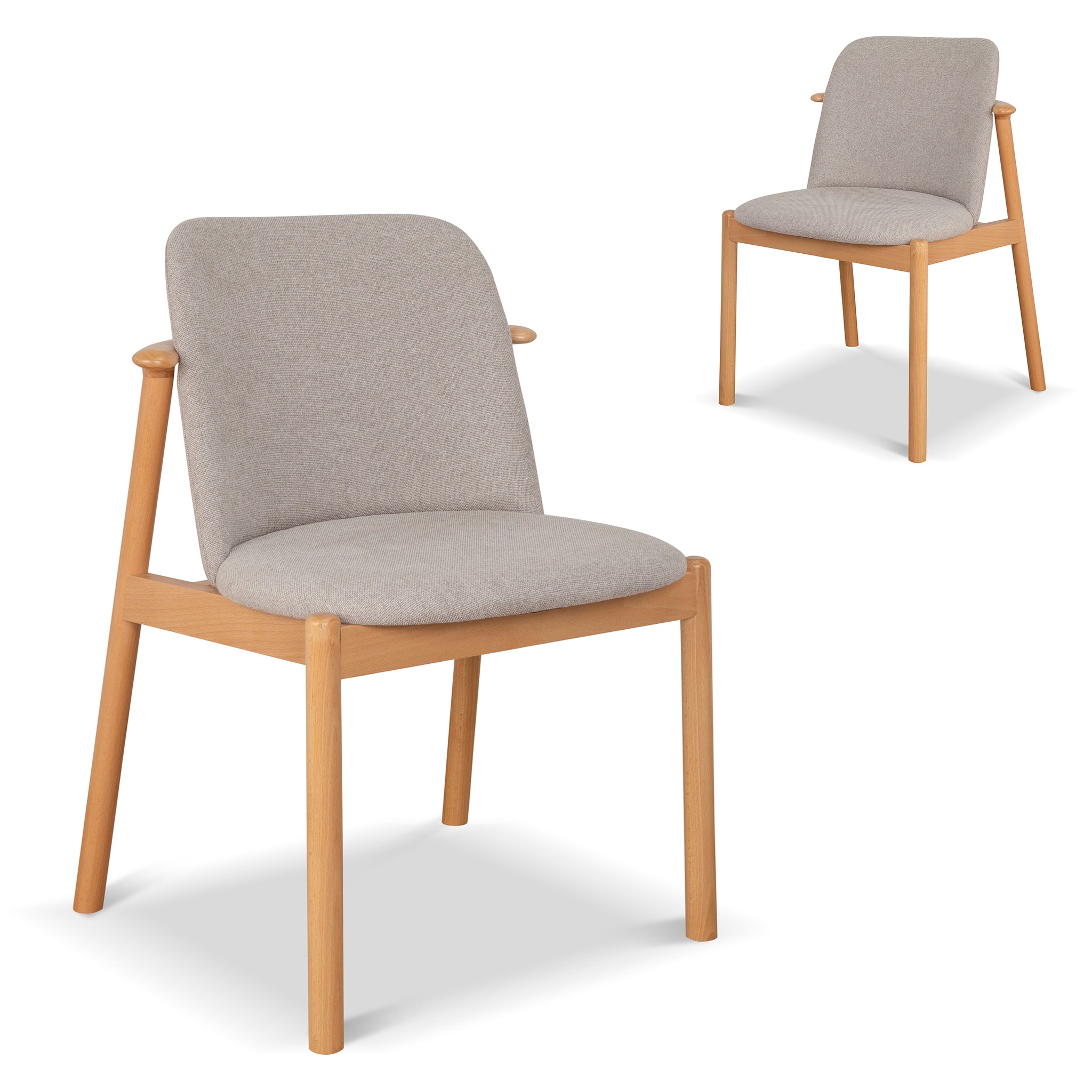 Paul Natural Dining Chair - Grey Seat (Set of 2)