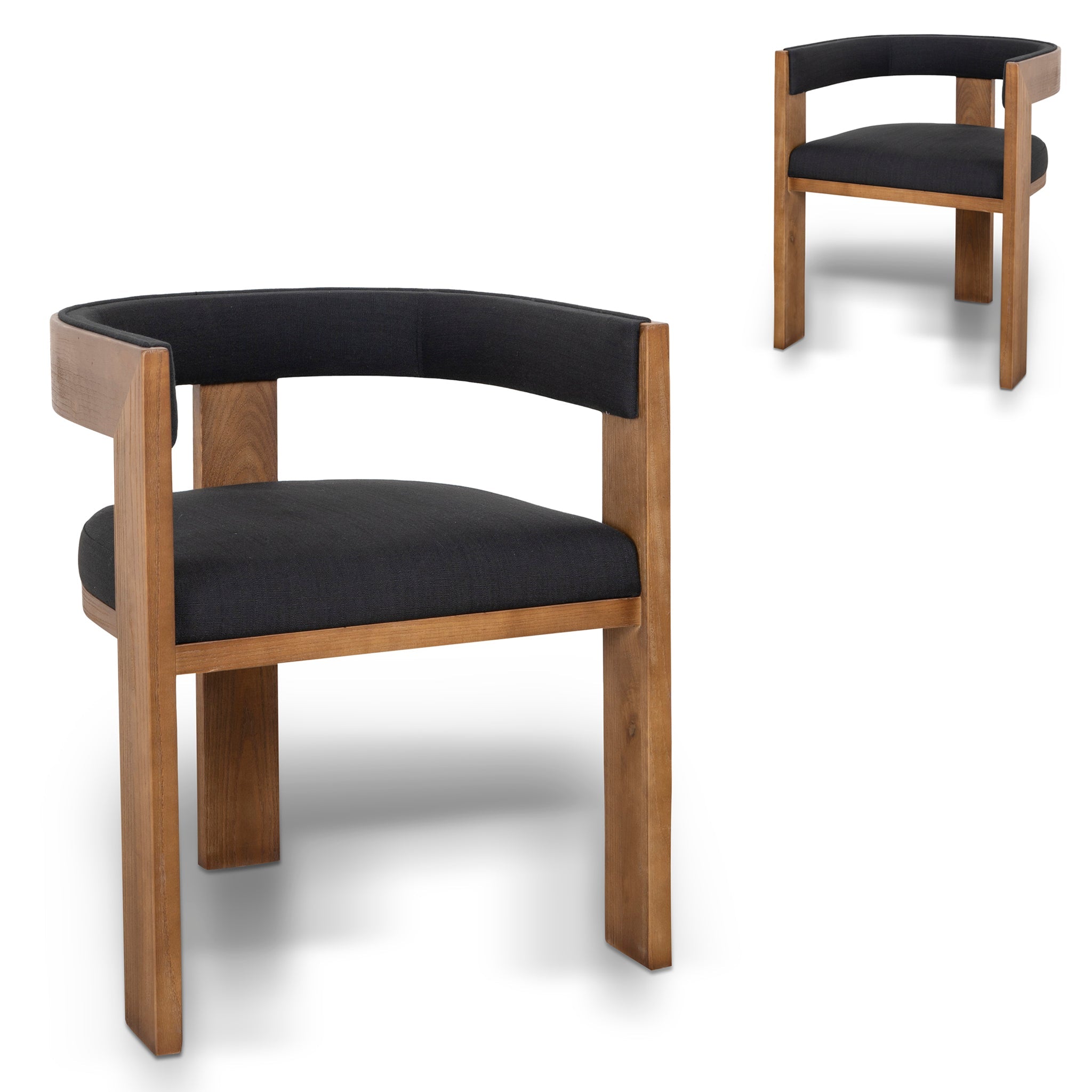 Miles Brown ELM Dining Chair - Black (Set of 2)