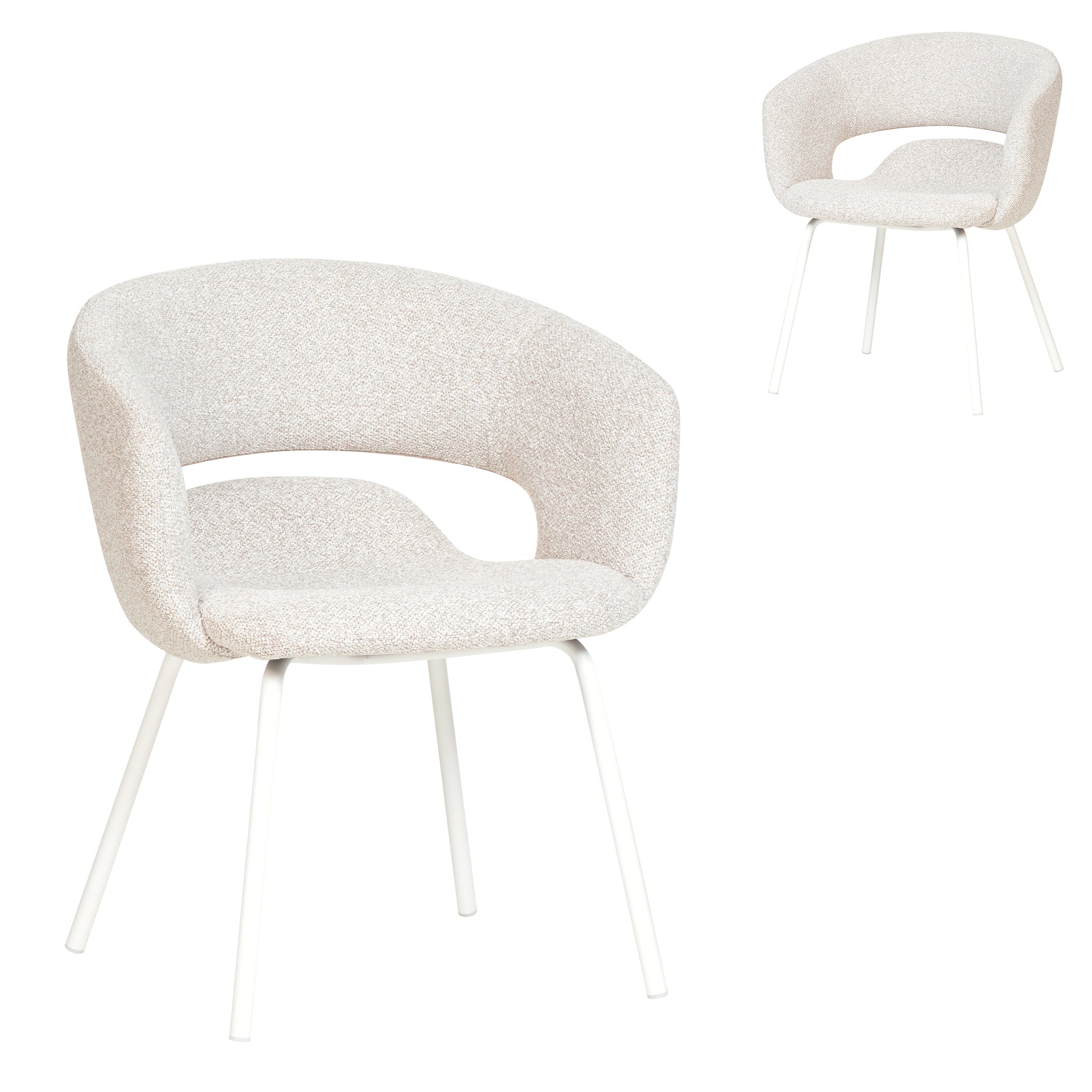 Dalca White Dining Chair - Clay Grey (Set of 2)
