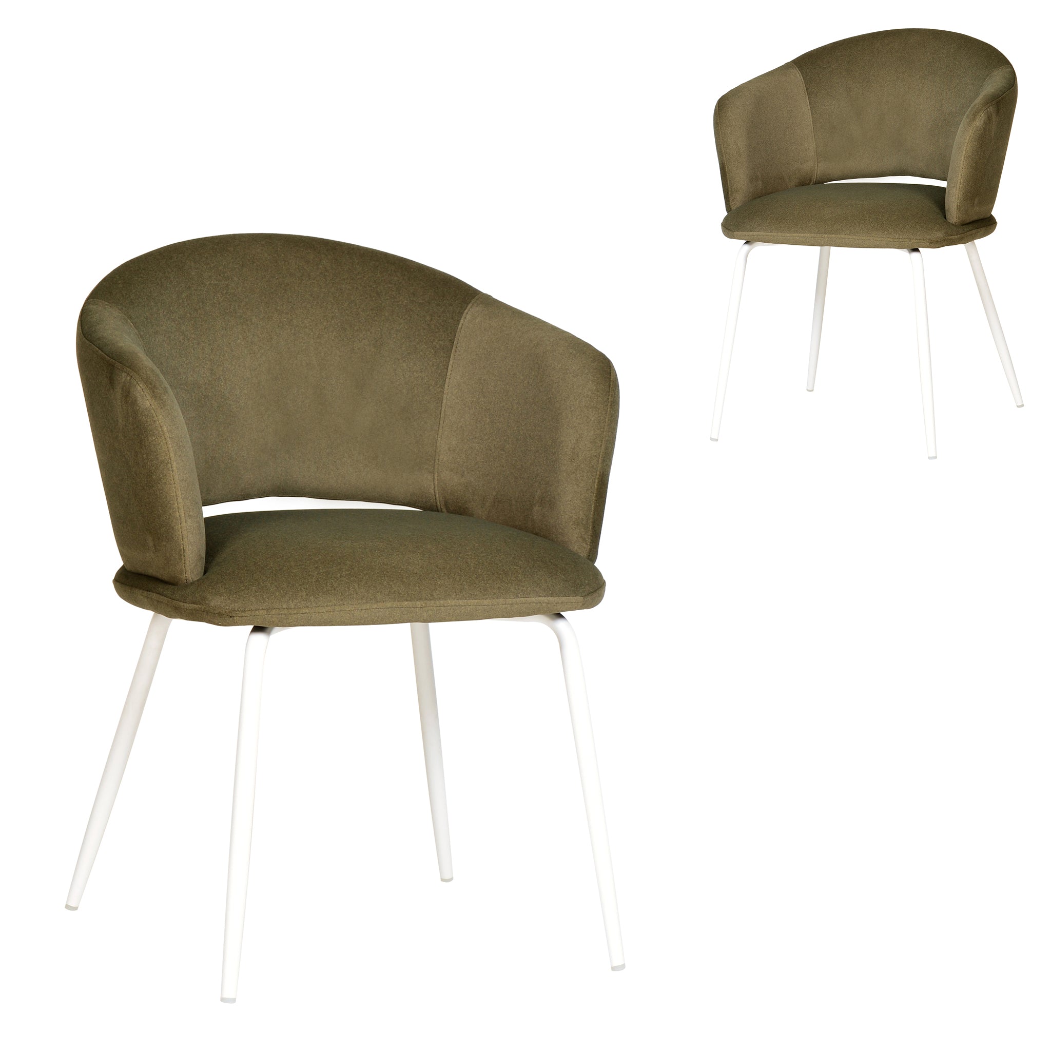 Merrill White Dining Chair - Olive Green (Set of 2)
