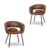 Dalca Black Dining Chair - Antique Brown (Set of 2)