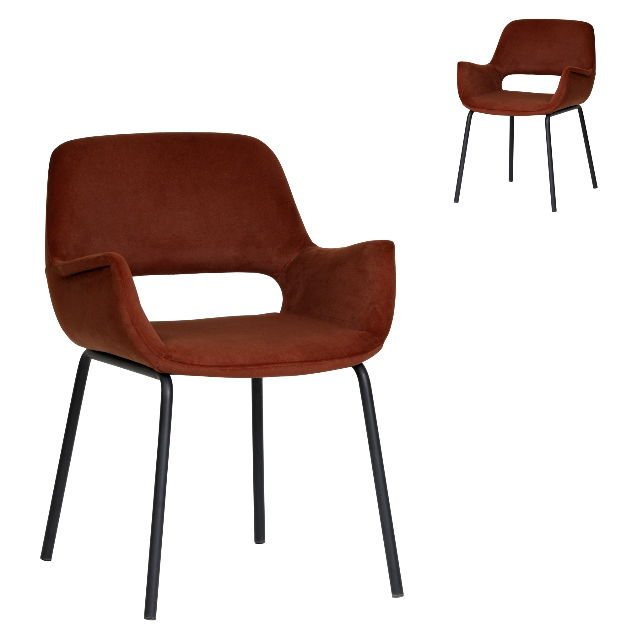 Kendry Black Dining Chair - Red Bronze Seat (Set of 2)