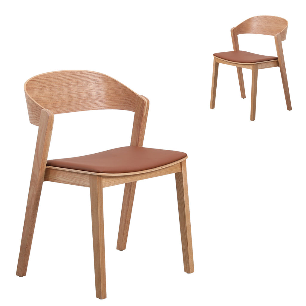 Davis Natural Dining Chair - Brown Seat (Set of 2)