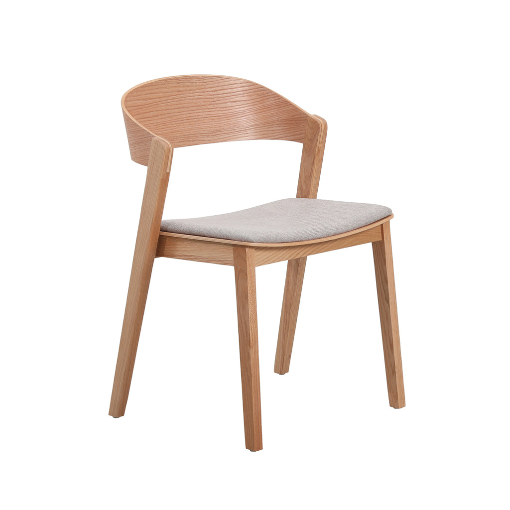 Davis Natural Dining Chair - Grey Seat (Set of 2)