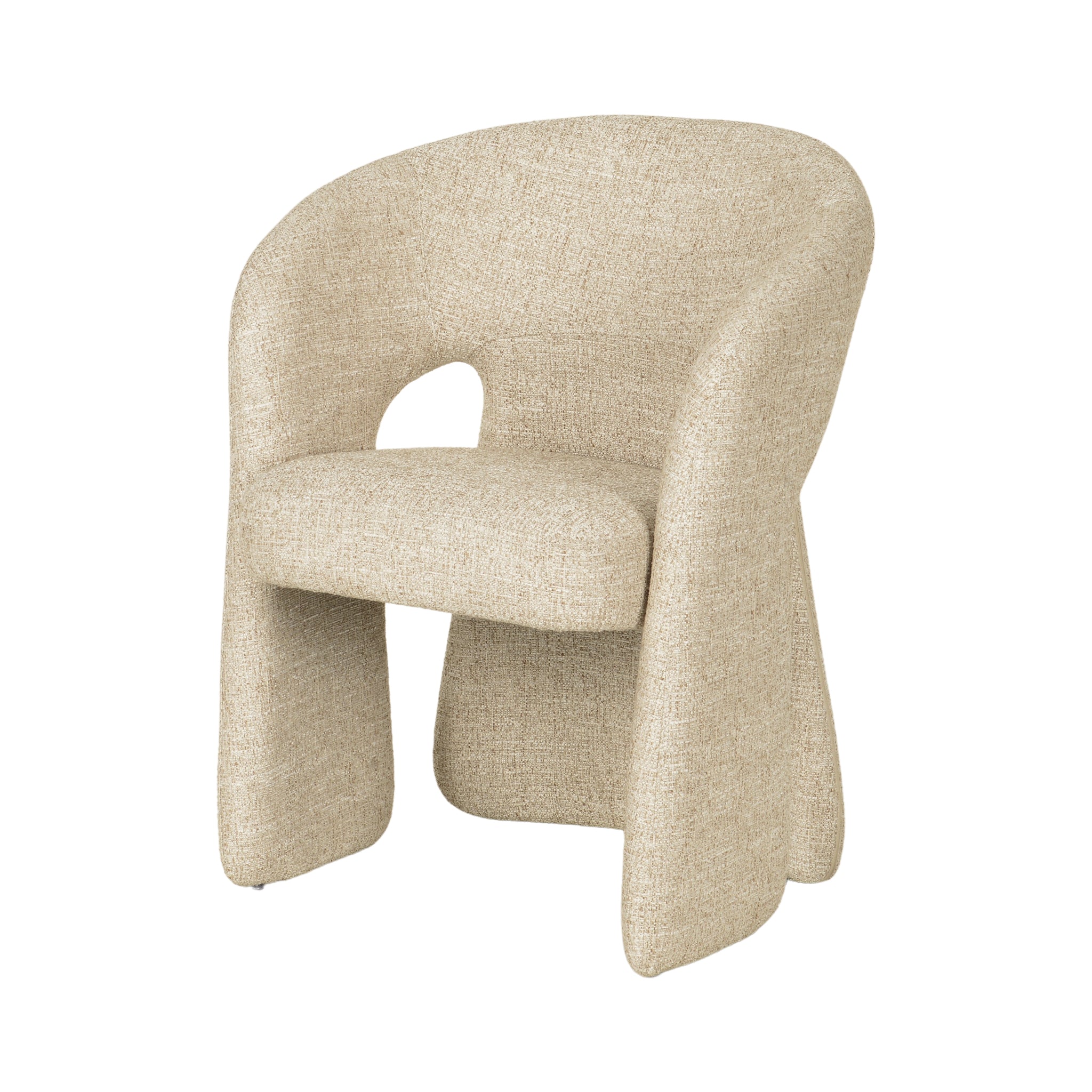 Undine Fabric Dining Chair - Pale Beige