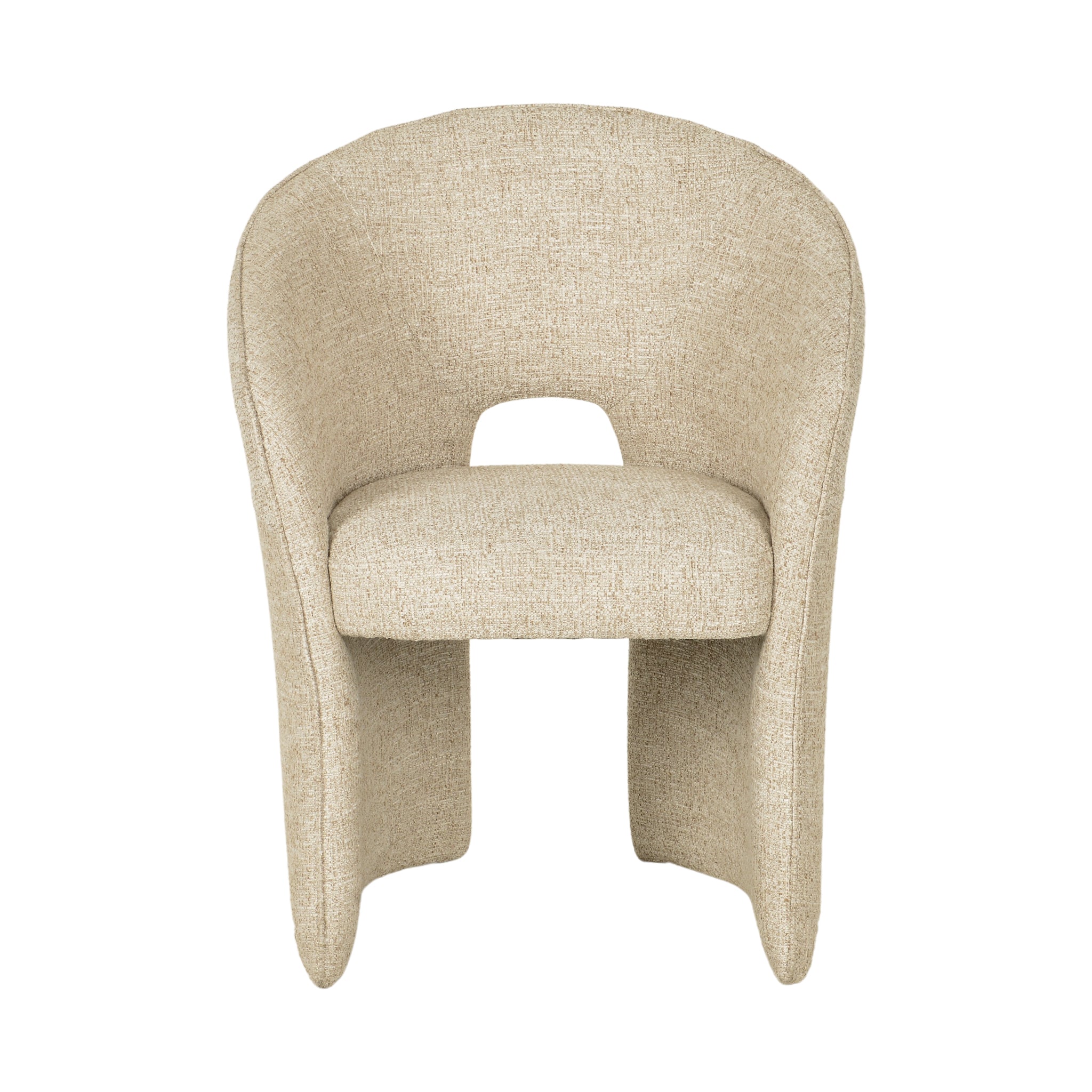 Undine Fabric Dining Chair - Pale Beige