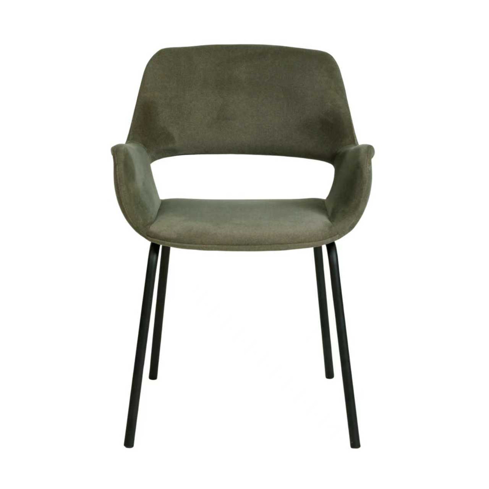 Kendry Black Dining Chair - Dark Moss Green (Set of 2)