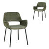 Kendry Black Dining Chair - Dark Moss Green (Set of 2)