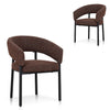 Calyxo Black Dining Chair - Moss Brown (Set of 2)