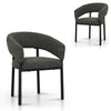 Calyxo Black Dining Chair - Kaitoke Green (Set of 2)