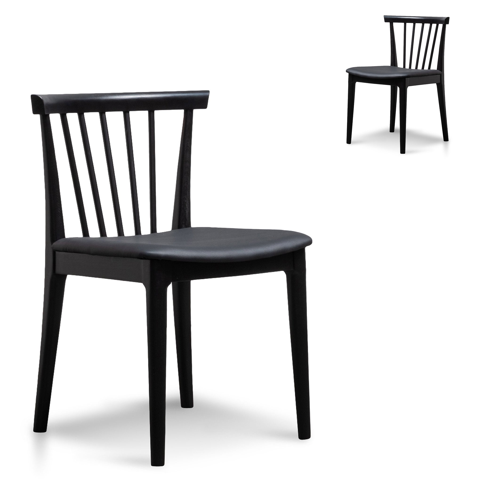 Garret Wooden Dining Chair - Full Black (Set of 2)