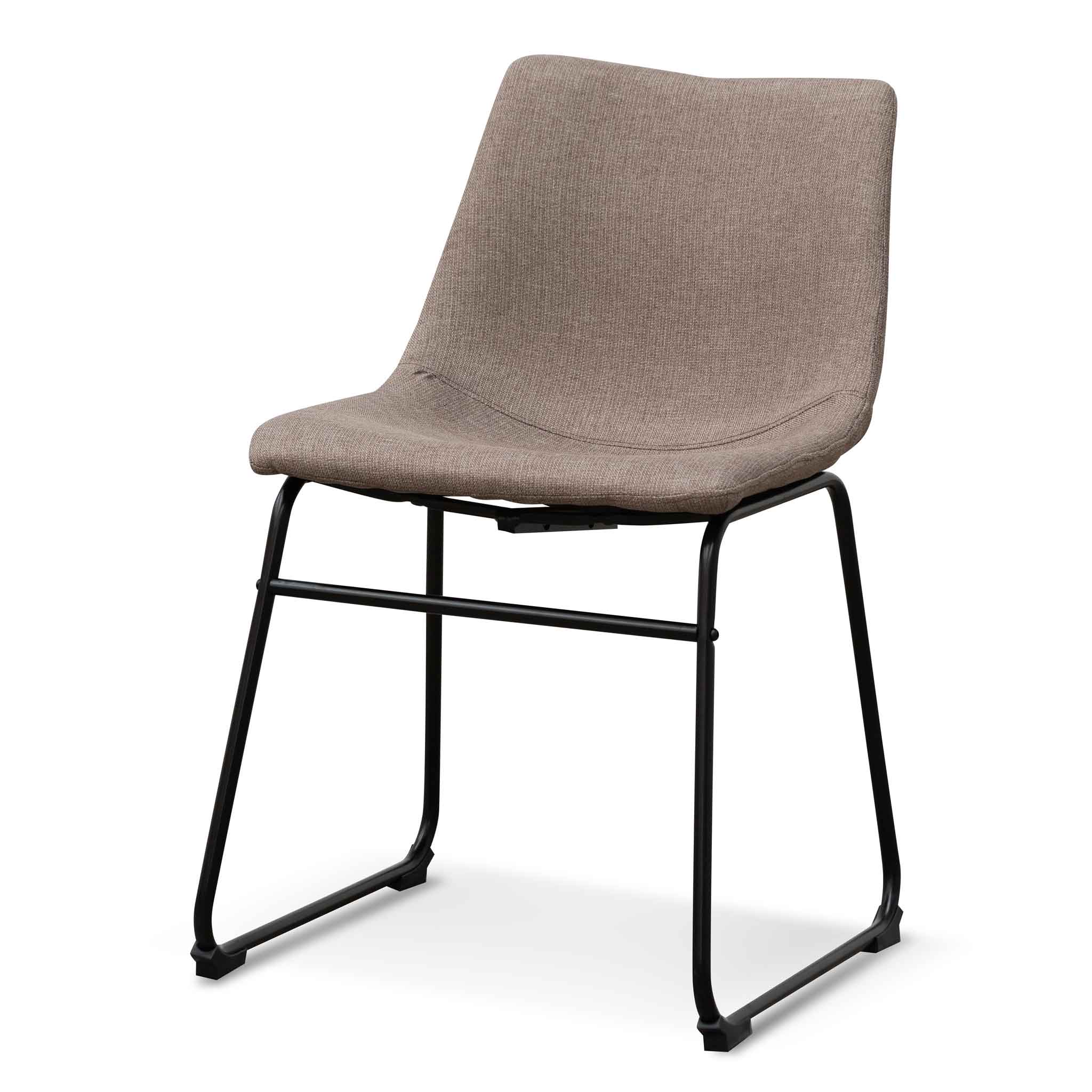 Darcy Fabric Dining Chair - Brown Grey (Set of 2)
