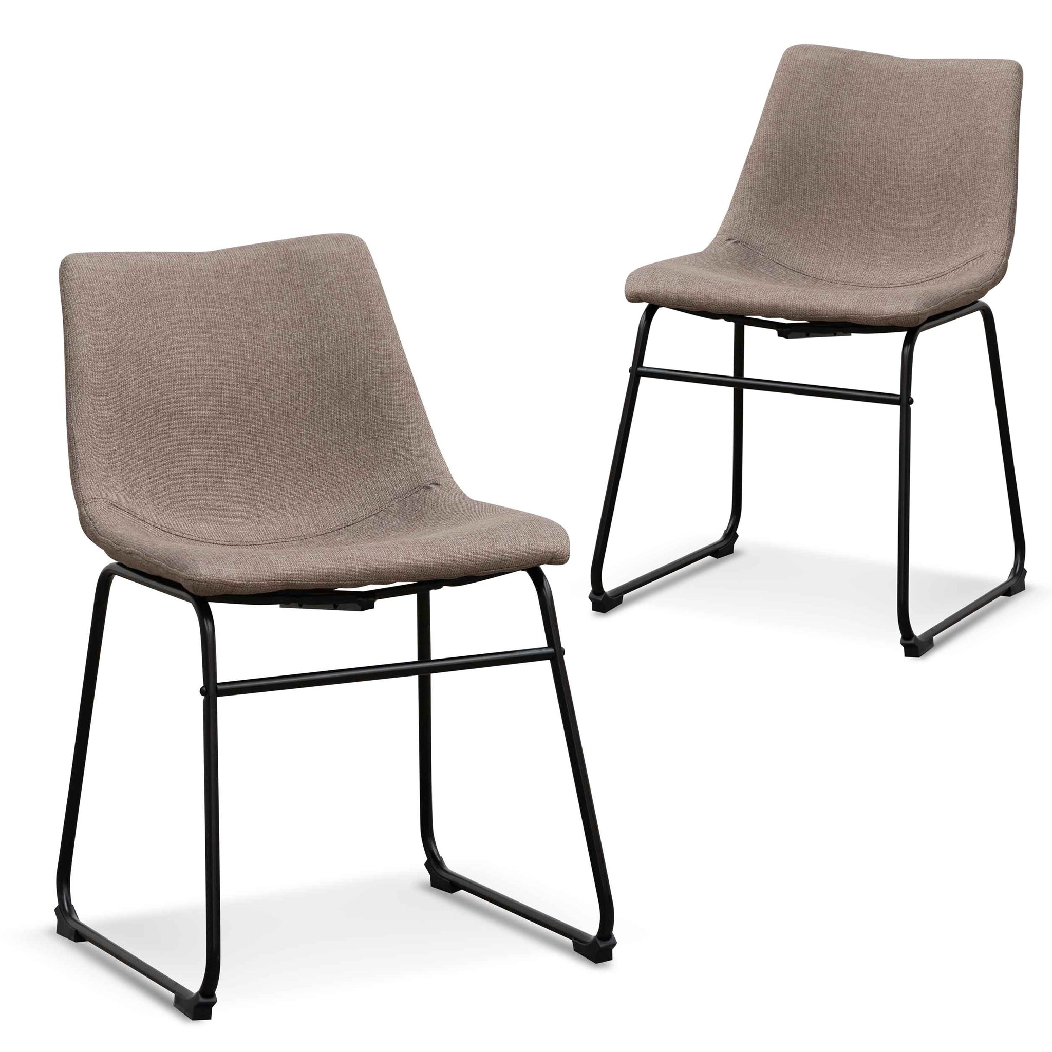Darcy Fabric Dining Chair - Brown Grey (Set of 2)