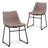 Darcy Fabric Dining Chair - Brown Grey (Set of 2)