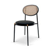 Lesley Natural Rattan Dining Chair - Black with Brass Cap