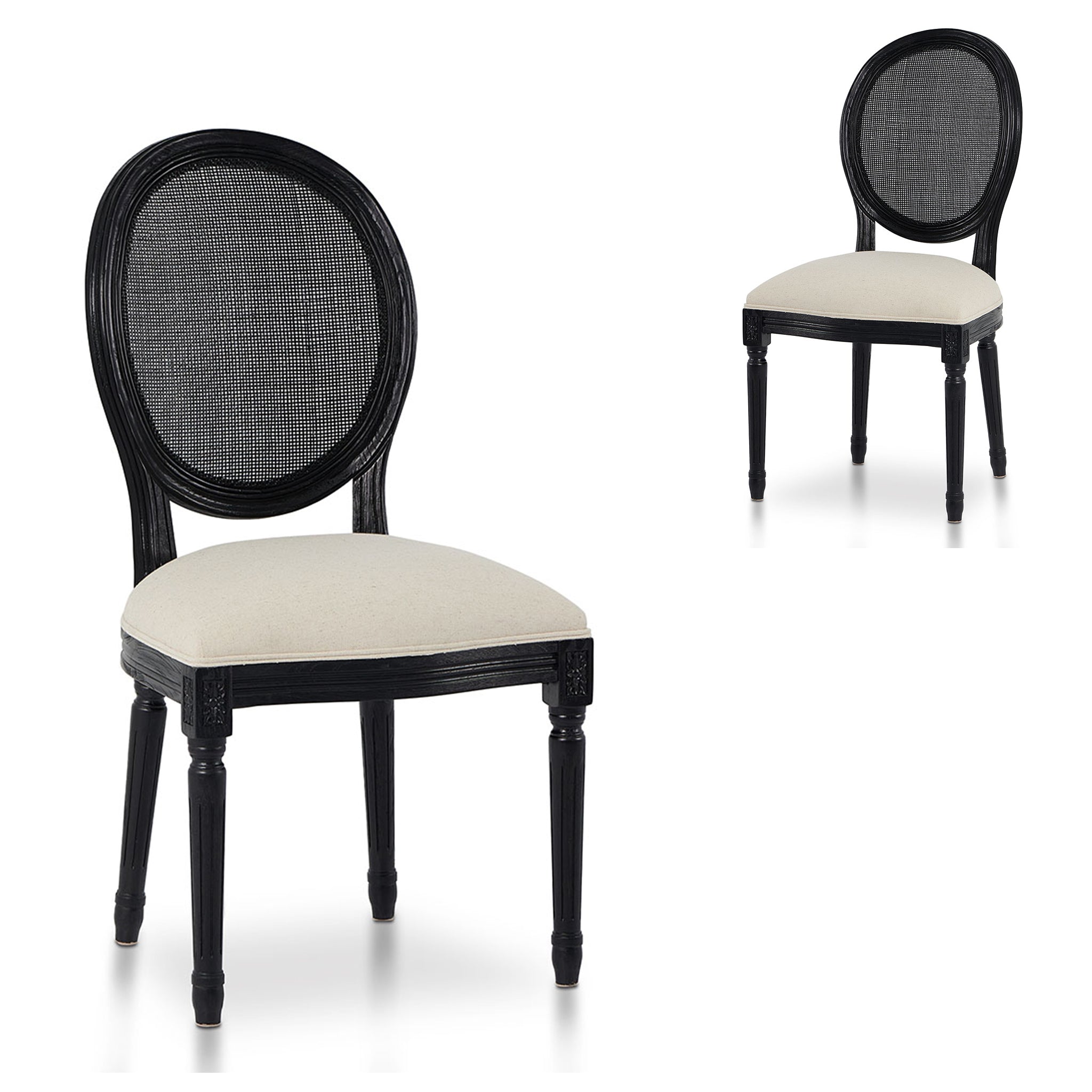 Lenora Black Elm Dining Chair - Dawn Beige (Set of 2)