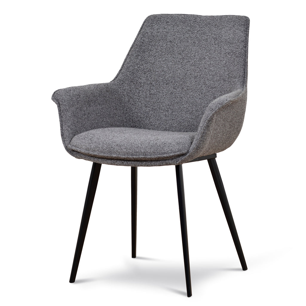 Nola Fabric Dining Chair - Spec Charcoal (Set of 2)