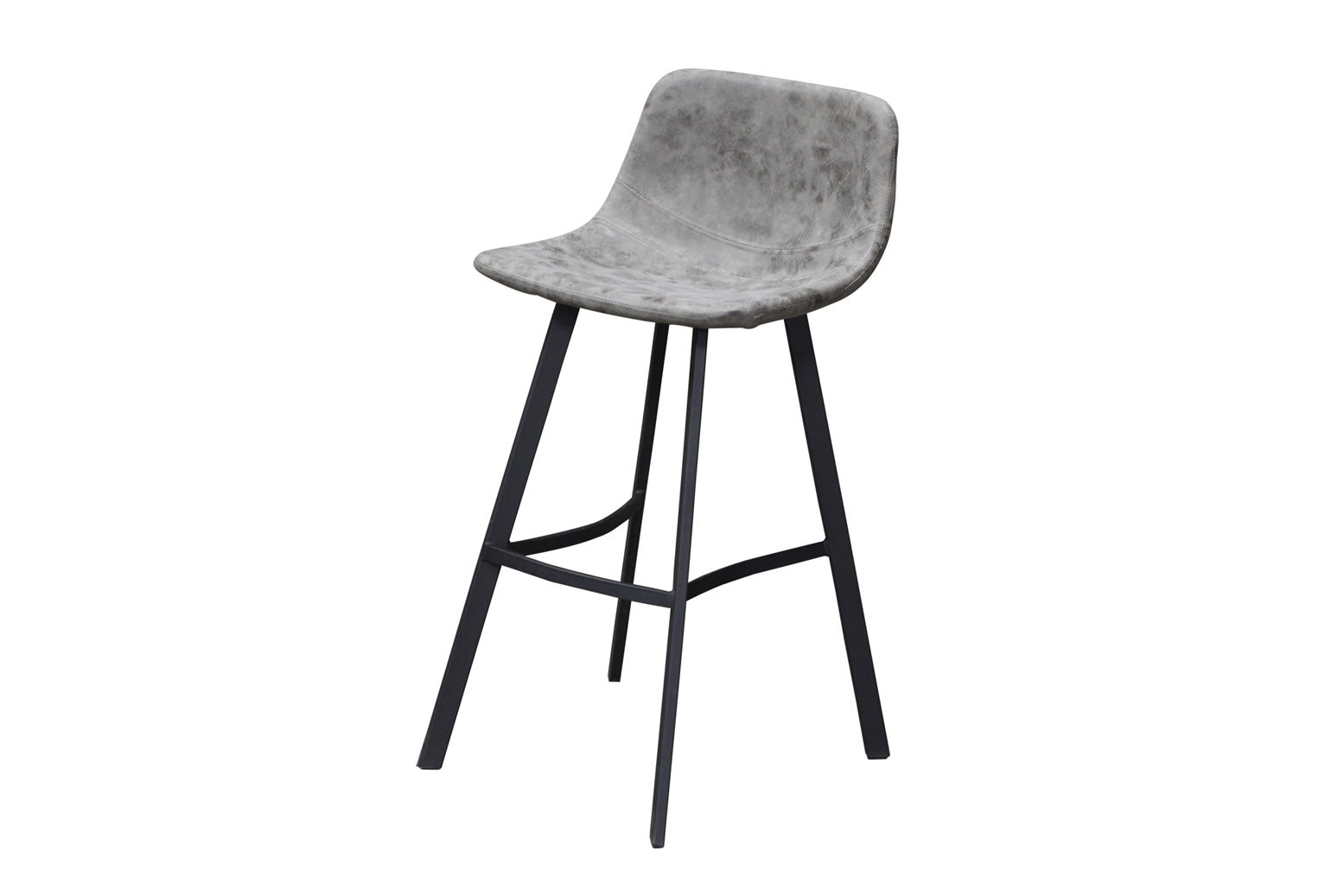 Nobel Stool - Grey Faux Leather