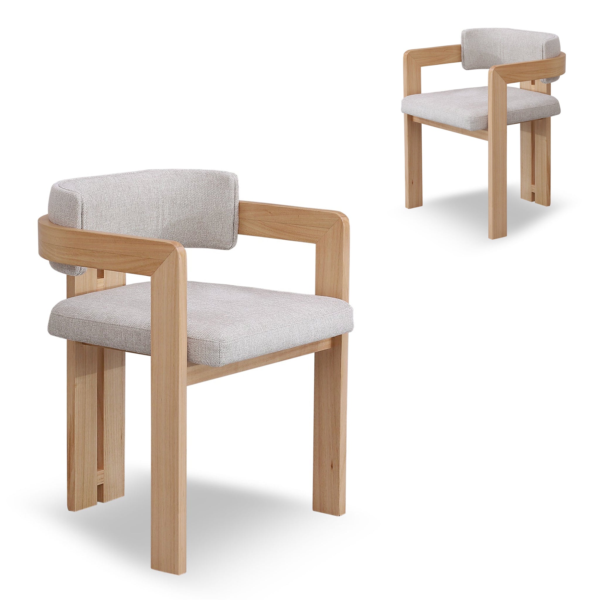 Merari Natural NZ Ash Dining Chair - Stone Beige (Set of 2)