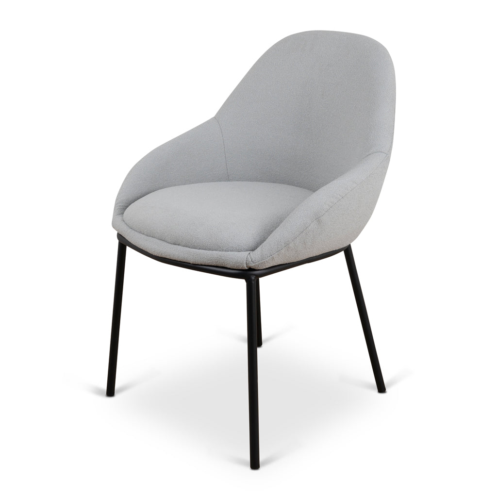 Darris Fabric Dining Chair - Pale Grey