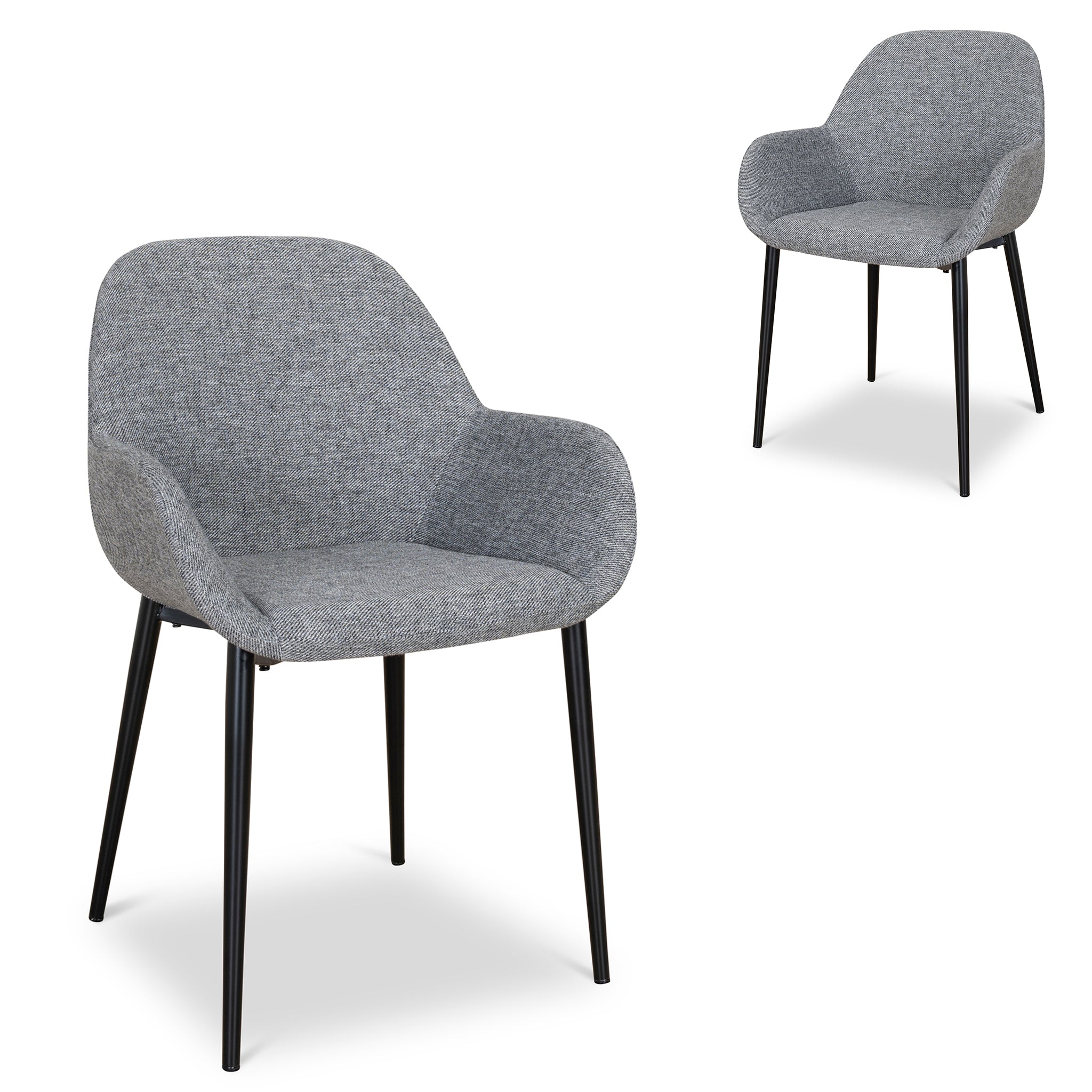 Lynton Fabric Dining Chair - Lava Grey (Set of 2)