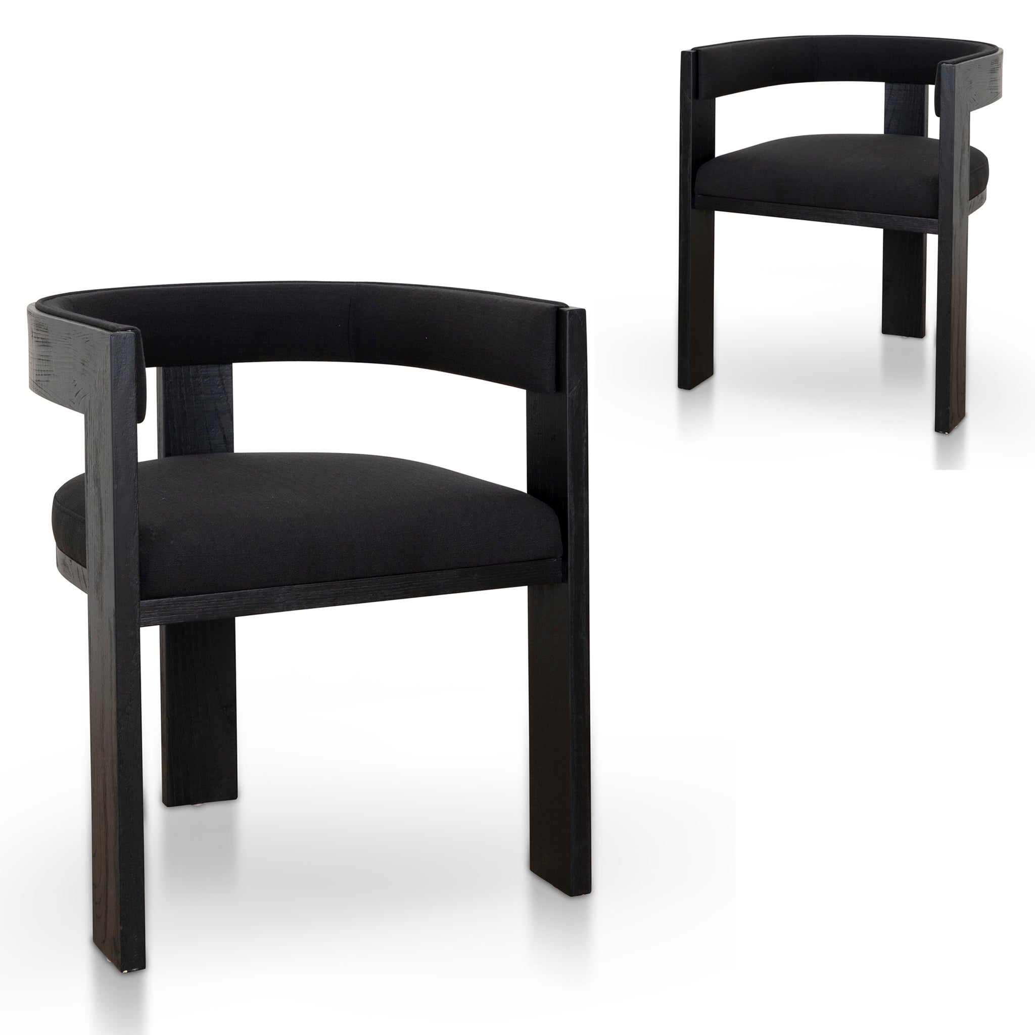 Miles ELM Dining Chair - Full Black (Set of 2)