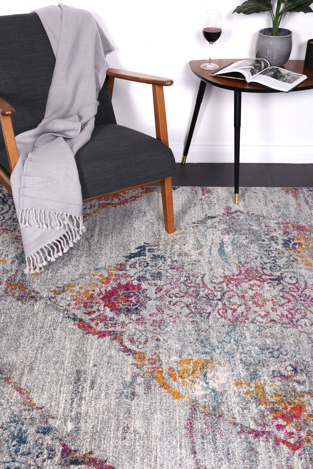 Delicate Multi Grey Oriental Rug 160x230cm